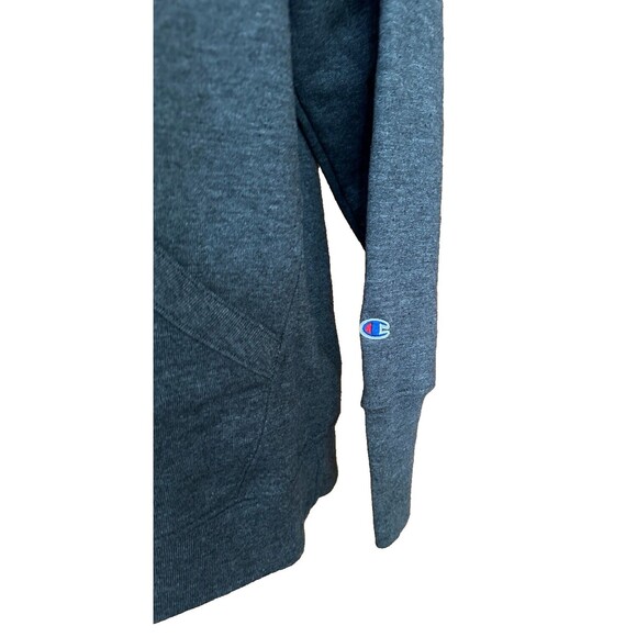 Champion Women's Spell Out Script Logo Pullover Gray Hoodie w/ Pocket Size XL - Picture 3 of 5